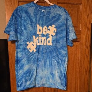 Blue Tie-Dye 'Be Kind' Women's T-Shirt